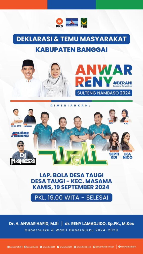 Malam Ini, Band WALI Meriahkan Deklarasi dan Temu Masyarakat BERANI di Desa Taugi