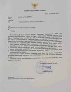 Anwar Hafid Instruksikan Sekolah Tak Bebani Orang Tua dengan Wisuda PAUD dan SD