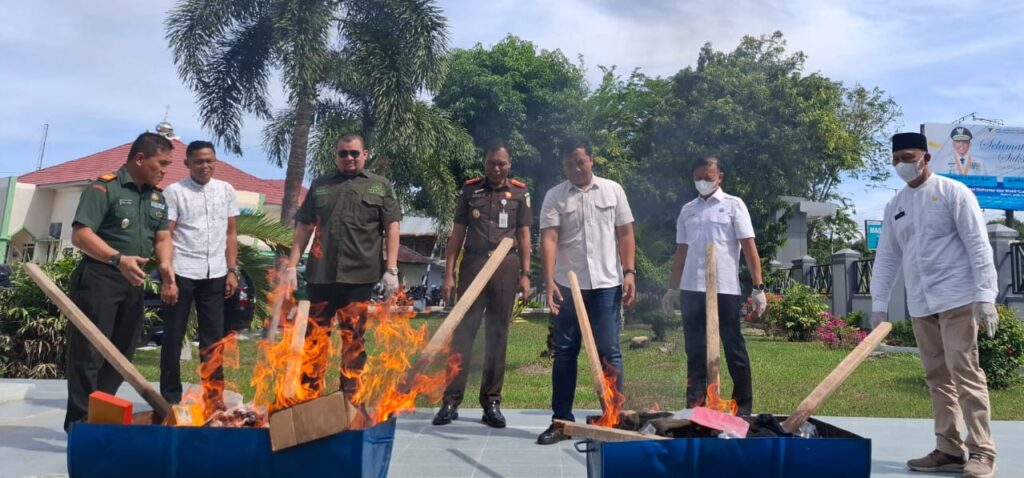 Kejari Palu Lakukan Pemusnahan Babuk Hasil Pidana Umum